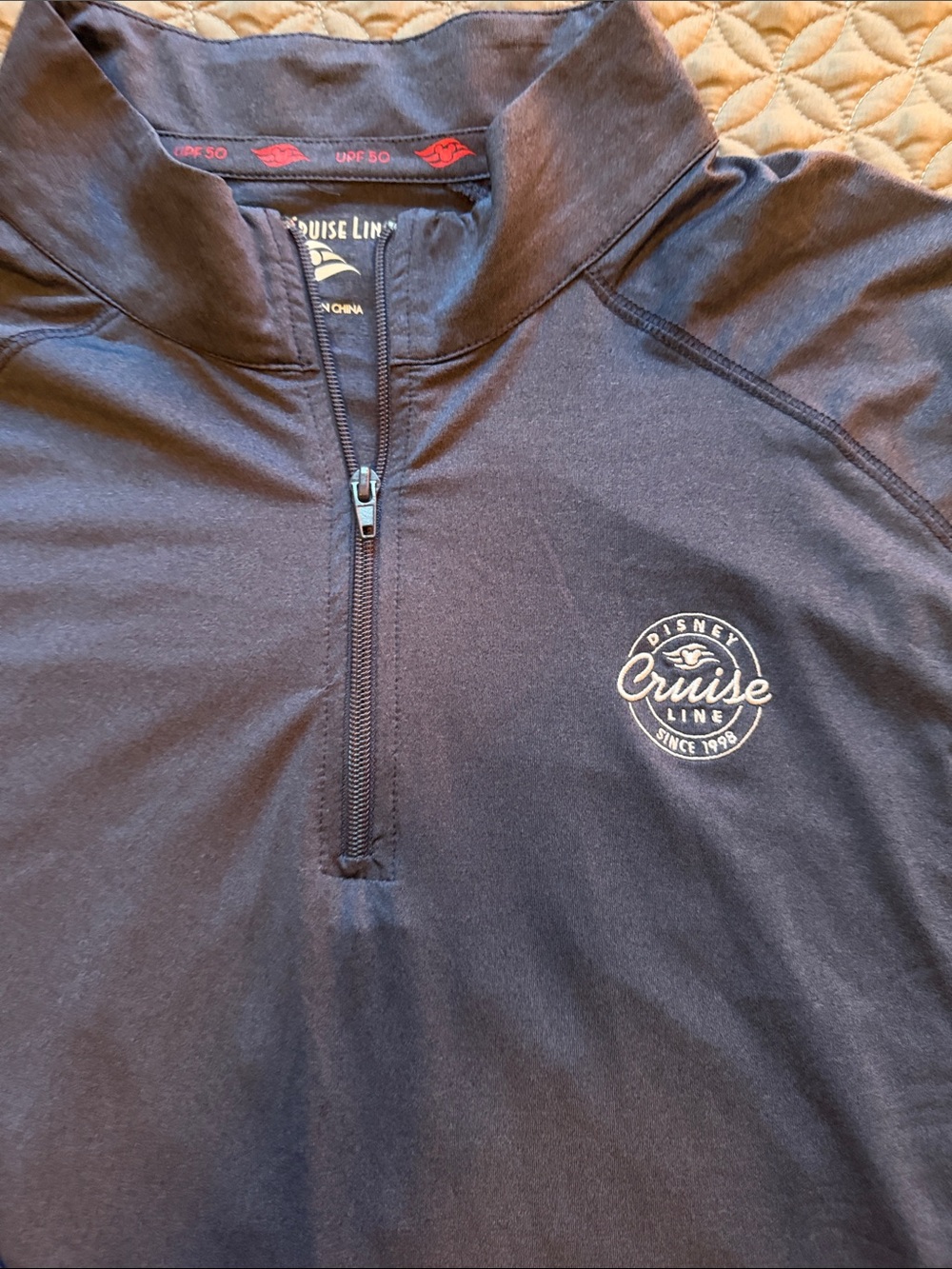 Disney Cruse Line Casual Navy Quarter-Zip Pullover with Chest Emblem